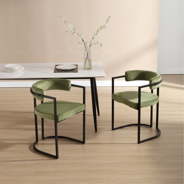 Fairmont Park Dining Chairs Upholstered in Modern Kitchen Chairs in Metal Frame for Living Room Restaurant Cafe