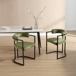 Fairmont Park Dining Chairs Upholstered in Modern Kitchen Chairs in Metal Frame for Living Room Restaurant Cafe