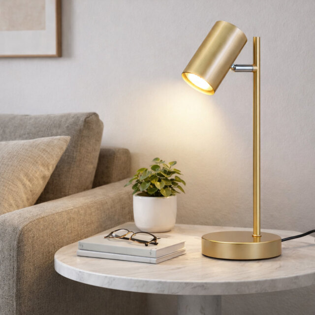 Gold 35cm Table Lamp 1-light GU10 - swiveling 350° Bedside lamp