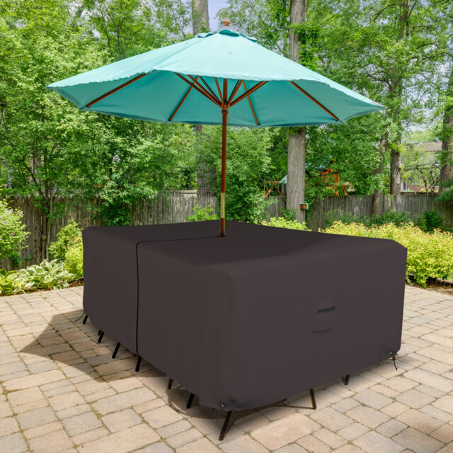 Covers & all Outdoor Rectangle Dining Table & Chair Set Cover, 1000D PVC-Coated Heavy Duty Waterproof, UV & Tear-Resistant Patio Furniture Cover with
