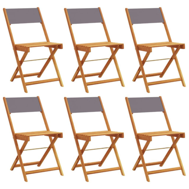 Vidaxl Folding Garden Chairs in Anthracite and Solid Wood