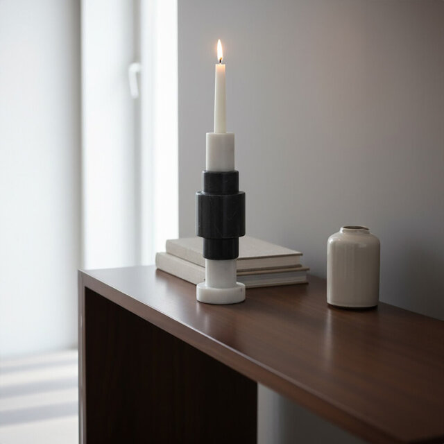 Ayme Marble Tabletop Candlestick