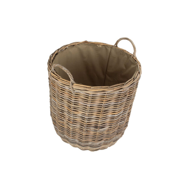 Wicker Rattan Lined Log Basket