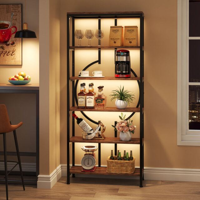 Basel 180cm H x 70cm W Steel Etagere Bookcase