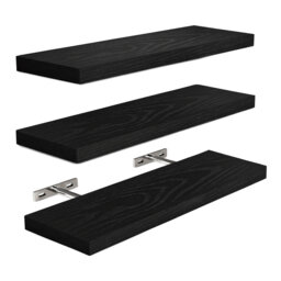 3 Pack Wood Wall Mounted Floating Shelves