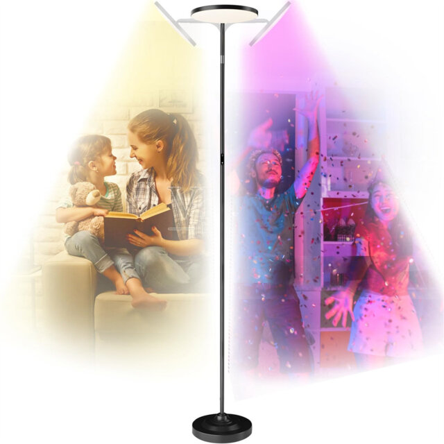 "RGB Floor Lamp, 36W Bright LED Standing Lamp, Stepless Dimming Color Changing Torchiere Floor Lamps With Remote, 350°Rotating Modern Tall Floor Lamp "