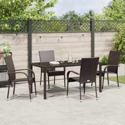 Garden Dining Set 5 Pcs PE Rattan