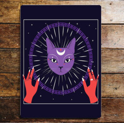 Moonchild Cat Witch Gypsy Mystical Metal Wall DÃ©cor
