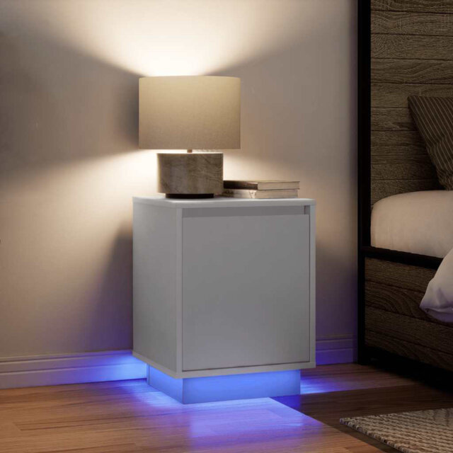Metro Lane Bedside Cabinet With LED Lights Old Wood 38X34x50 Cm