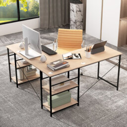 Addalynne L-Shaped Metal Base Computer Desk