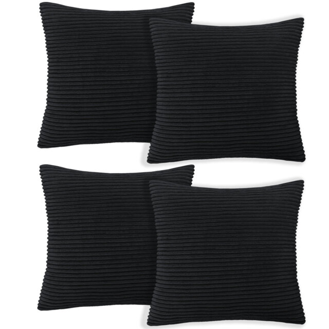 Elegant & Modern Stripe Velvet Cushion Cover (Set Of 4)