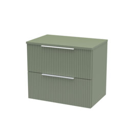 Fluted 600mm Wall Hung Single Vanity Unit with Worktop