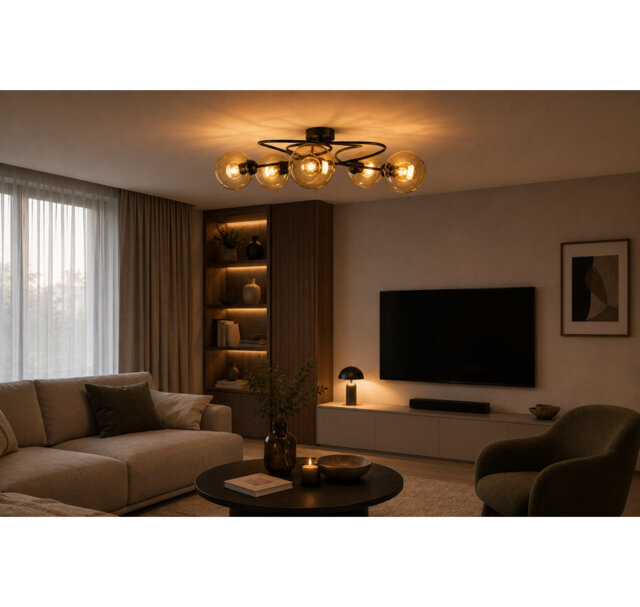 Glass Semi Flush Mount