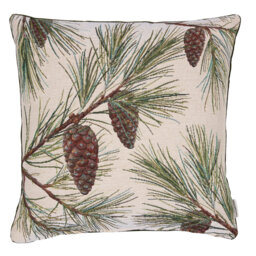Pine Cones Woven Cushion with Fibre Filler