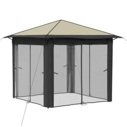 vidaXL Gazebo 210D Oxford with Silver Coating Outdoor Garden Shelter Shade Sun