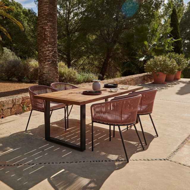 4 Seater Wooden Outdoor Dining Set 175cm
