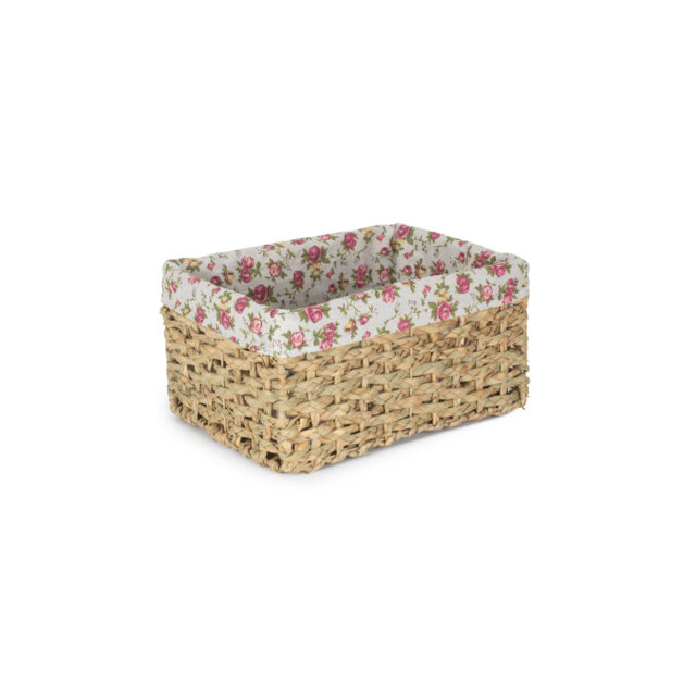 Lily Manor Wicker Thatch Grass Storage Basket with Lining