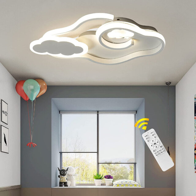 Acrylic LED Flush Mount, Dimmable Cloud Ceiling Light, Creative Cartoon Accent Room
