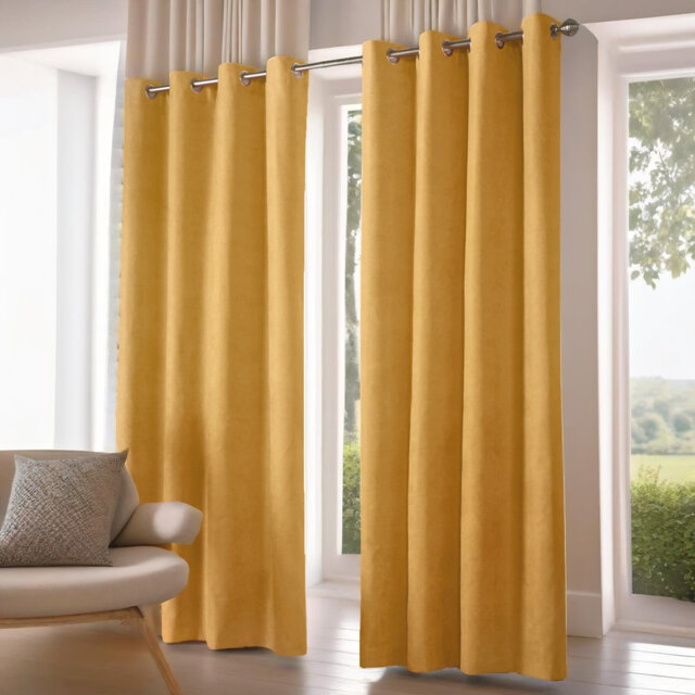 Nalaiyah Velvet Chenille Eyelet Curtains