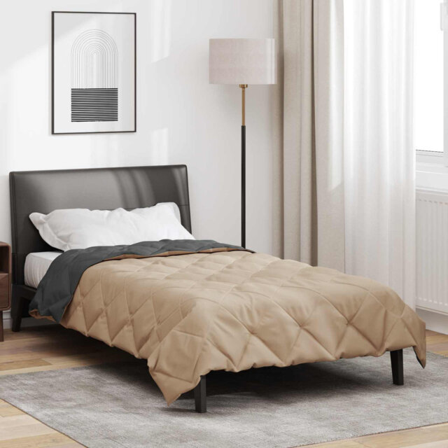 Full Year Duvet Anthracite And Taupe Microfiber