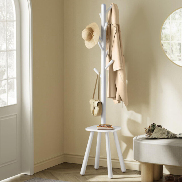 Millersburg Solid Wood Freestanding 8 - Hook Coat Rack