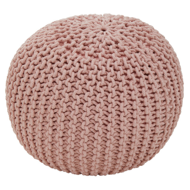 Myndi 50cm Wide Round Solid Colour Pouffe Ottoman