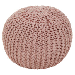 Myndi 50cm Wide Round Solid Colour Pouffe Ottoman