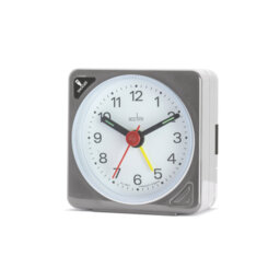 Acctim Ingot Analogue Travel Alarm Clock Crescendo Alarm Quartz Luminous Hands Silver
