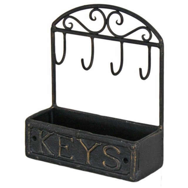Metal Wall Organizer with Key Hooks