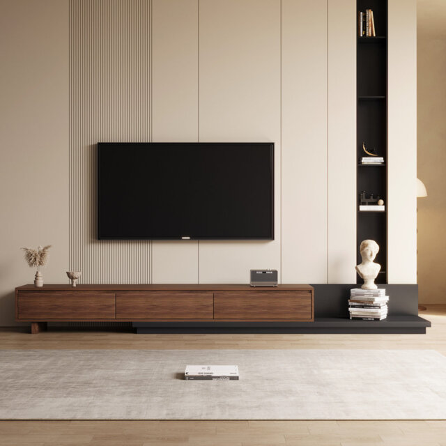 Extendable TV Unit with 3 Drawers â Extending Length 200cm-350cm, Great ...