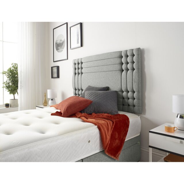 Dennishia Tweed Fabric Divan Bed with Mattress No Headboard
