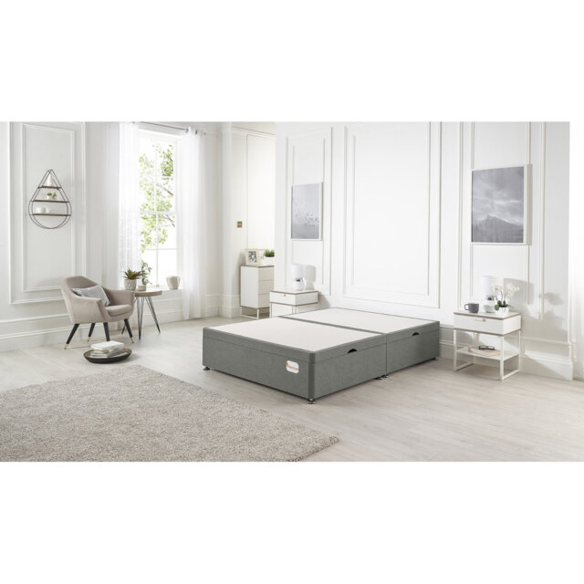 Luxara Solid Wood Side Opening Ottoman Bed Frame Linen Fabric