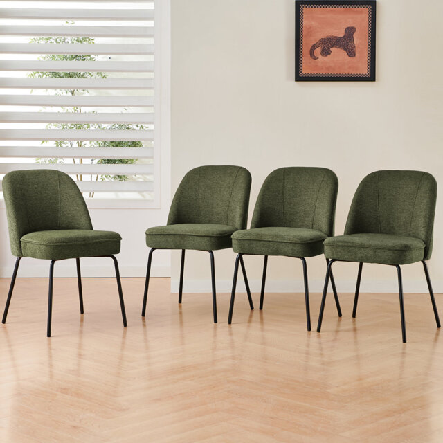 Soft Padded Upholstered Dining Chair with 12cm Thick Seat Cushion