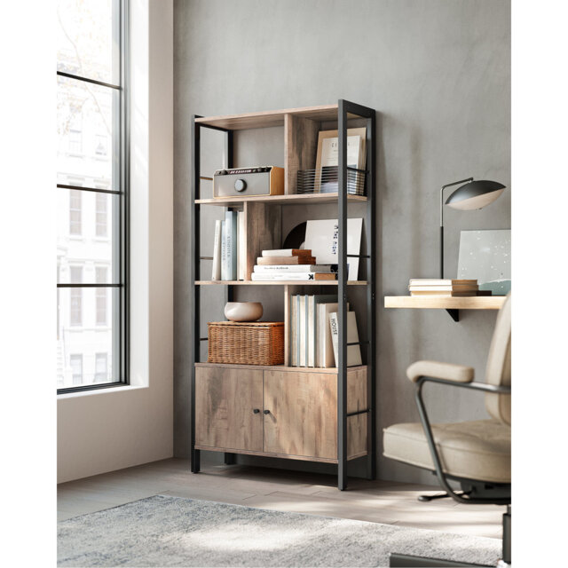 Jazmyne 154.5 cm H x 74 cm W Steel Standard Bookcase
