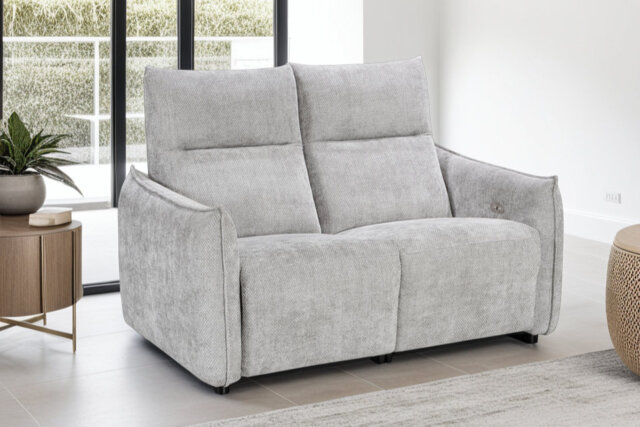 Textured Chenille Electric Recliner Sofa