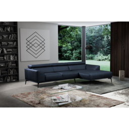 Blagovesta Genuine Semi-Aniline Leather Corner Sofa with Upholstered Frame