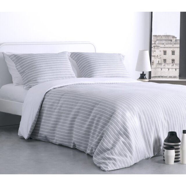 Abbielouise Cotton Striped Duvet Cover Set with Pillowcases Included