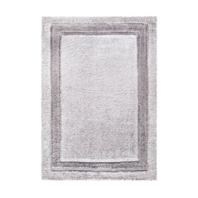 Trani Extra Large Thick Silver Shaggy Rugs Soft Area Carpet Living Room Bedroom Hallway Runner