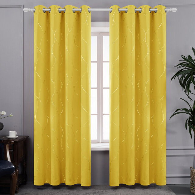 Seligman Wave Foil Printed Room Darkening Thermal Curtains