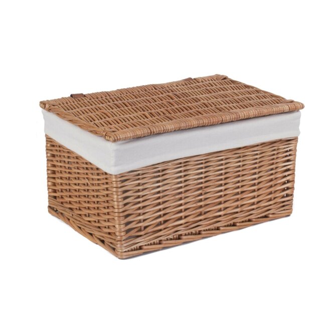 Wicker Large Lined Storage Hamper Basket