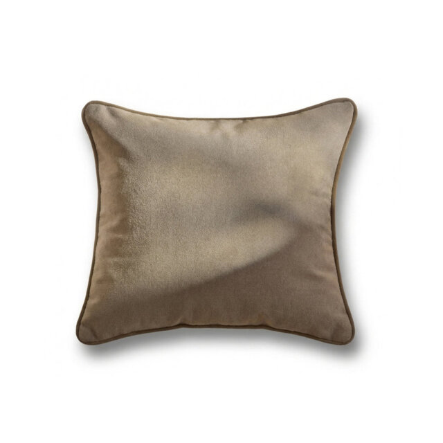 45x45cm Scatter Cushion Cover - Chalk White Boucle with Jet Black Velvet Piping