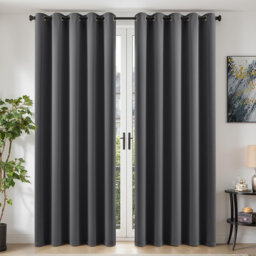 66×90in 2-Panel Eyelet Thermal Blackout Curtains, 90 Inch Drop