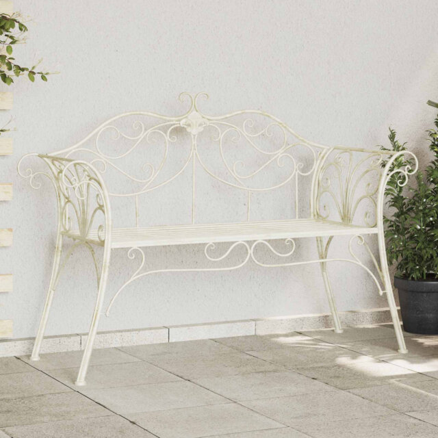 Garden Bench Steel Outdoor Seating Modern Patio Furniture Park Durable