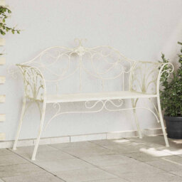 Garden Bench Steel Outdoor Seating Modern Patio Furniture Park Durable