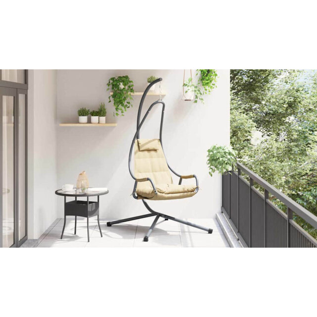 Hanging Egg Chair Folding Anthracite 94 X 107 X 196.5 Cm Steel