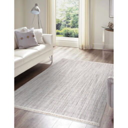 Daemyn Solid Colour Flat Woven Flatweave Grey Area Rug