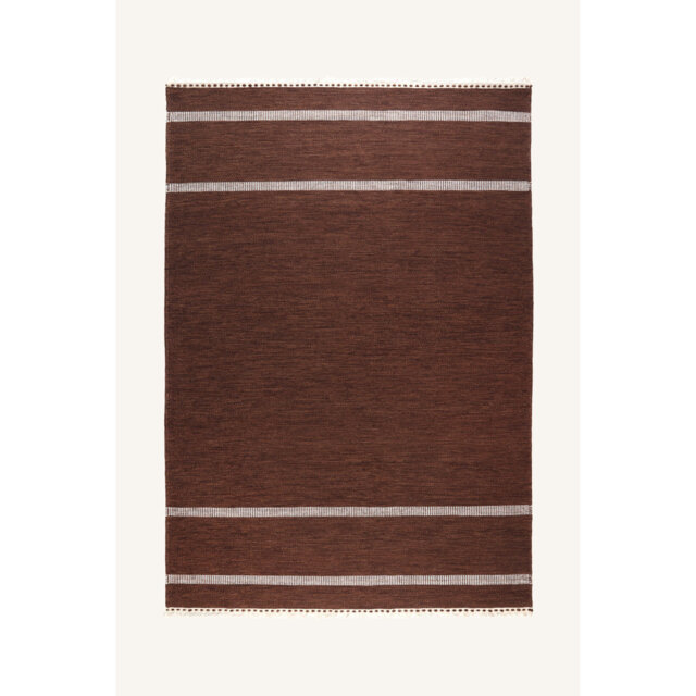 Lamaj Flatweave Wool Brown/White Rug
