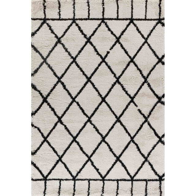 Franke Shaggy Black/Beige Indoor/Outdoor Rug