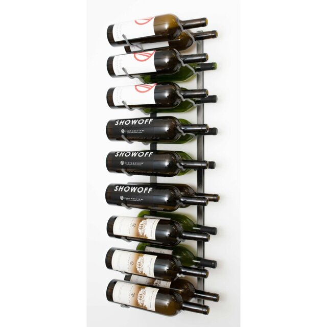 18 Bottle Wall Mounted Wine Bottle Rack Black