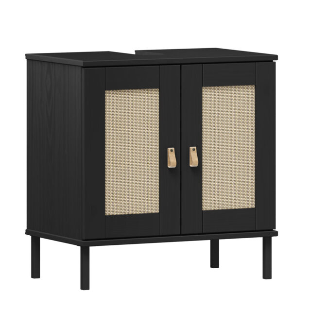 Vanity unit 62 cm Havant solid pine lacquered bathroom cabinet
